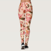 FLORENTINE RENAISSANCE PINK FLORAL SWIRLS, FLOWERS LEGGINGS (Achterkant)
