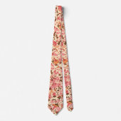 FLORENTINE RENAISSANCE PINK FLORAL SWIRLS, FLOWERS STROPDAS (Voorkant)
