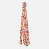 FLORENTINE RENAISSANCE PINK FLORAL SWIRLS, FLOWERS STROPDAS (Achterkant)