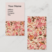 FLORENTINE RENAISSANCE PINK FLORAL SWIRLS, FLOWERS VISITEKAARTJE (Voorkant / Achterkant)