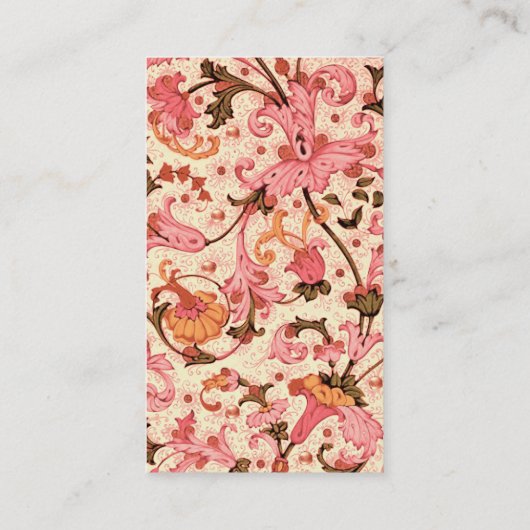 FLORENTINE RENAISSANCE PINK FLORAL SWIRLS, FLOWERS VISITEKAARTJE (Achterkant)