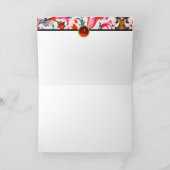 FLORENTINE RENAISSANCE RED FLORAL SWIRLS, FLOWERS BEDANKKAART (Binnen)