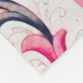 FLORENTINE RENAISSANCE RED FLORAL SWIRLS, FLOWERS FLEECE DEKEN (Hoek)