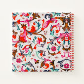 FLORENTINE RENAISSANCE RED FLORAL SWIRLS, FLOWERS NOTITIEBOEK (Achterkant)