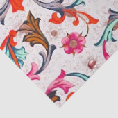 FLORENTINE RENAISSANCE RED FLORAL SWIRLS, FLOWERS TISSUEPAPIER (Detail)