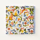 FLORENTINE RENAISSANCE YELLOW FLORAL SWIRL, FLOWER NOTITIEBOEK (Achterkant)