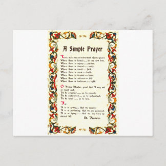 Florentine Simple Prayer=St. Francis=Pope Francis Briefkaart