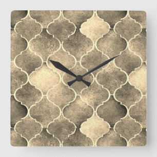 Florentine Tegels Sepia Wall Clock Vierkante Klok