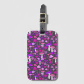 Florenz Paddenroze, Paars en zwart Bagagelabel (Voorkant (verticaal))