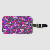 Florenz Paddenroze, Paars en zwart Bagagelabel (Voorkant (horizontaal))