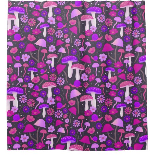 Florenz Paddenroze, Paars en zwart Douchegordijn (Voorkant)