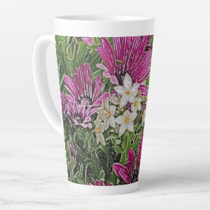 Florenz/ roze en witte bloemen latte mok