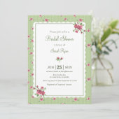 Florenz Rozen Roze Groen Gestreepte Inv Kaart (Staand voorkant)