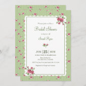 Florenz Rozen Roze Groen Gestreepte Inv Kaart (Voorkant / Achterkant)