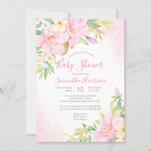 Florenz Waterverf Botanisch Blush Roze Baby shower