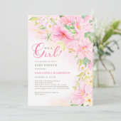 Florenz Waterverf Botanisch Blush Roze Baby shower Kaart (Staand voorkant)