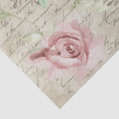 Florenz Waterverf Roze bloemen Ephemera ontkoppeli Tissuepapier (Detail)