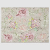 Florenz Waterverf Roze bloemen Ephemera ontkoppeli Tissuepapier (Voorkant)