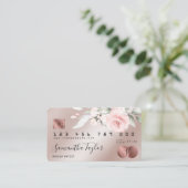 florerende creditcard roos goud visitekaartje (Staand voorkant)