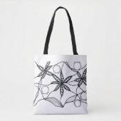 Flores abstractas en blanco y negro tote bag (Voorkant)