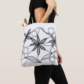 Flores abstractas en blanco y negro tote bag (Dichtbij)
