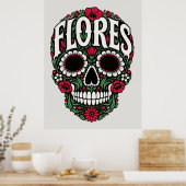 flores achternaam suiker schedel poster (Keuken)