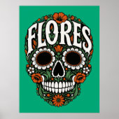 flores achternaam suiker schedel poster (Voorkant)