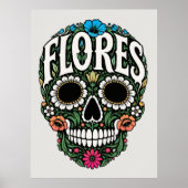 flores achternaam suiker schedel poster (Voorkant)