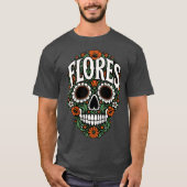 flores achternaam suiker schedel t-shirt (Voorkant)