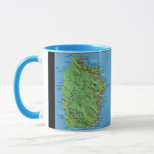 Flores Azores Map Coffee Mok (Links)