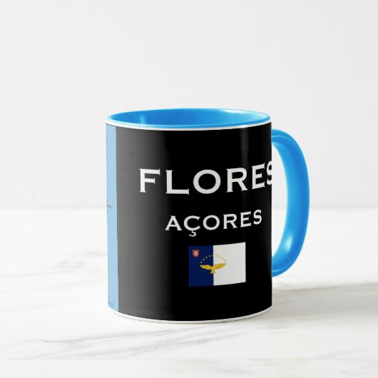 Flores Azores Map Coffee Mok (Voorkant rechts)