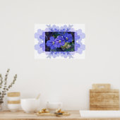 Flores Azuis (Blauwe Bloemen) Poster (Keuken)