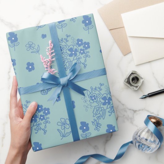 Flores azules cadeaupapier (Geschenken)