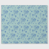 Flores azules cadeaupapier (Vlak)