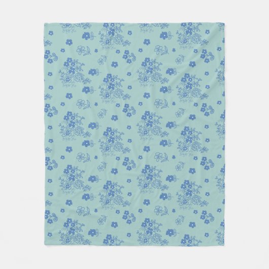 Flores azules fleece deken (Voorkant)