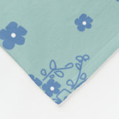 Flores azules fleece deken (Hoek)