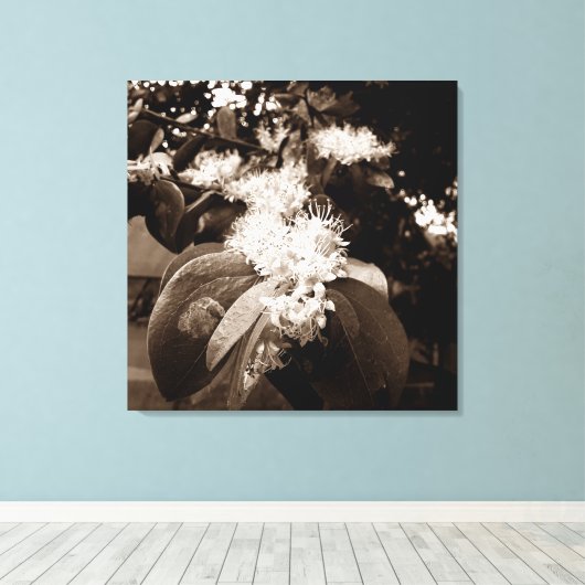 flores brancas2 canvas afdruk (Insitu (Houten vloer))