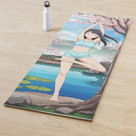 flores cerezo yoga anime manga woman girl fan art yogamat