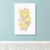 Flores Coloridas e Borboletas Canvas Afdruk (Insitu (Houten vloer))