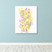 Flores Coloridas e Borboletas Canvas Afdruk (Insitu (Houten vloer))