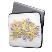 Flores Coloridas e Borboletas Laptop Sleeve (Voorkant Links)
