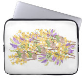 Flores Coloridas e Borboletas Laptop Sleeve (Voorkant)