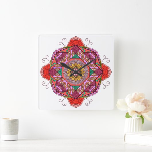 Flores como el Cosme Vierkante Klok (Huis)