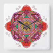 Flores como el Cosme Vierkante Klok (Voorkant)