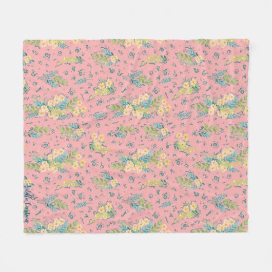 Flores de Cereza Fleece Deken (Voorkant (Horizontaal))