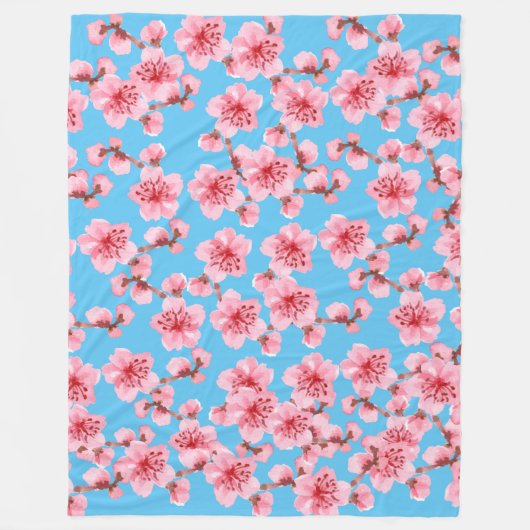 Flores de cerezo floreciendo fleece deken (Voorkant)