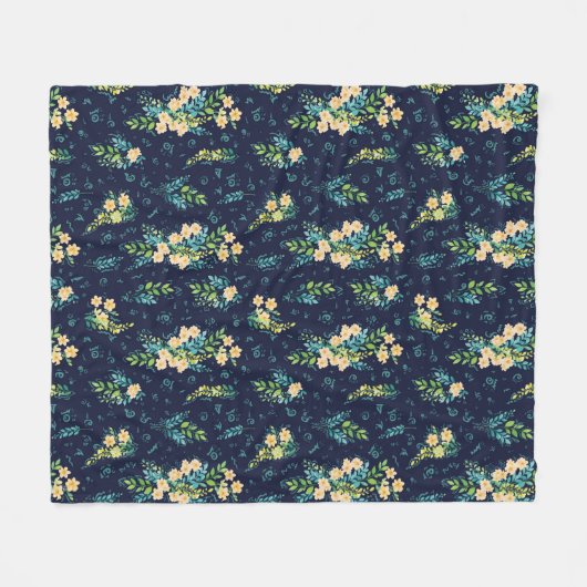 "Flores de Luna" Fleece Deken (Voorkant (Horizontaal))