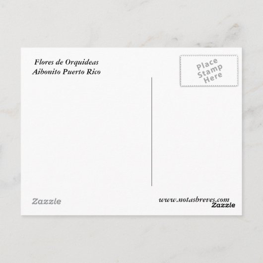 Flores de Orquideeën Briefkaart (Achterkant)