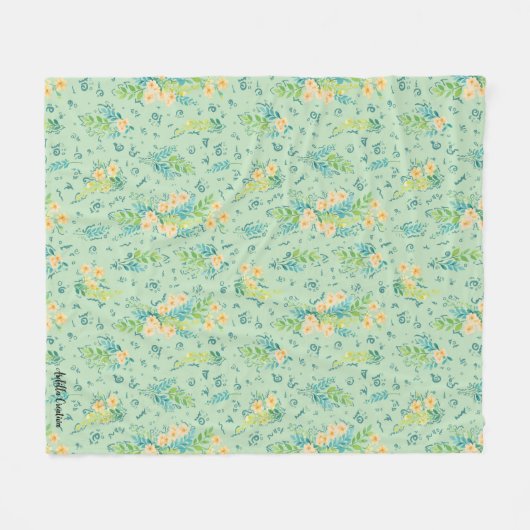 "Flores del campo" Fleece Deken (Voorkant (Horizontaal))