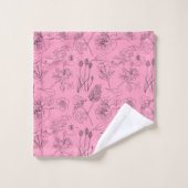 Flores del campo sobre rosa bad handdoek (Wasdoekje)